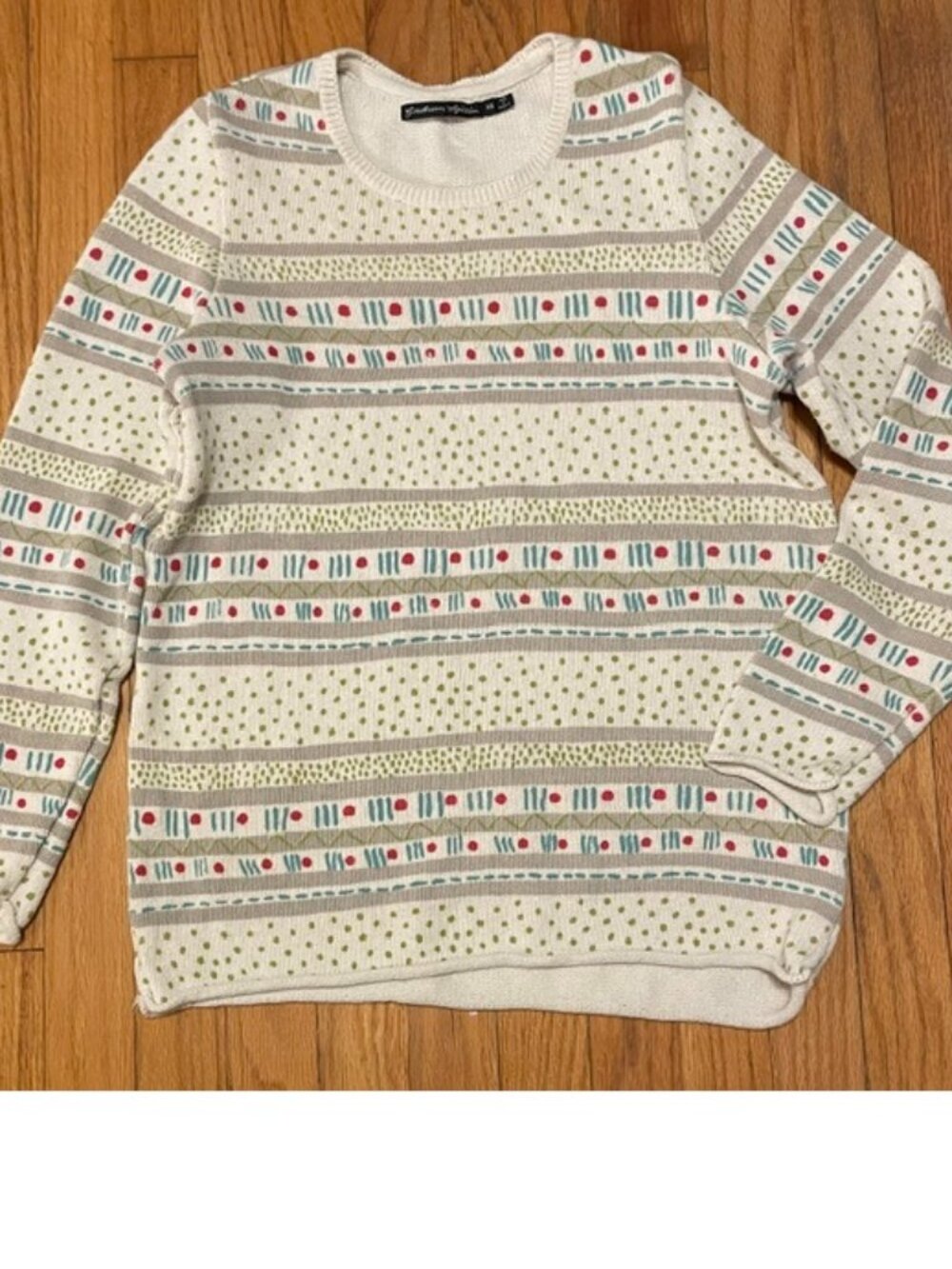 GUDRUN SJODEN Striped Geometric Sweater Size XS